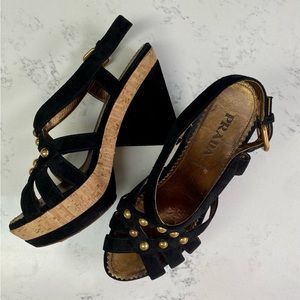Prada Studded Platform Sandals